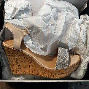 Torrid rhinestone strap platform wedges - Brand new in box!